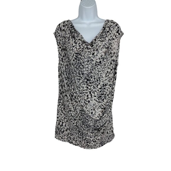 CAbi #734 Lara Drape Neckline Animal Print Ruched Sleeveless Tunic Size L - Picture 1 of 10
